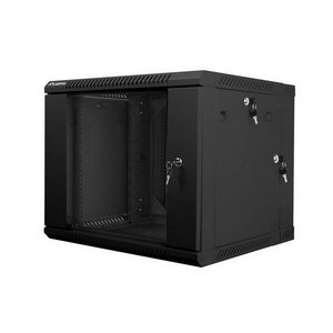 TWO-SECTION WALL-HUNG RACK CABINET 19" 9U 600X600 BLACK LANBERG (FLAT PACK)