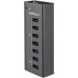 Stanica za punjenje sa 7 USB priključaka, (boja: crna, univerzalna kompatibilnost, brzo punjenje)