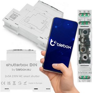 Shutterbox din Blebox roller shutter control module