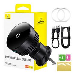 Držač za auto s indukcijskim punjačem BASEUS MagPro C40164100121-00 (Qi 15W, MagSafe, crna)