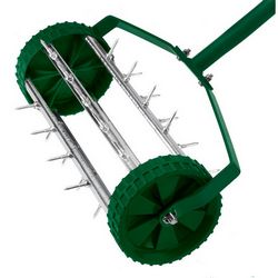Manual aerator, roller scarifier for grass 27 spikes, diameter 15cm