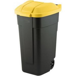 CURVER KOSZ NA ODPADY CZARNY 110L... /POKRYWA ŻÓŁTA