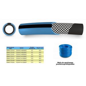 POLIX WĄŻ SPRĘŻ.POWIETRZA NIEB.12,5* 50m 4-WARSTWOWY