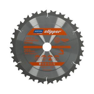 NORTON CIRCULAR SAW BLADE 255mm x 30mm x 24z WOOD & ATB NEG COMPOSITES (2.6 / 1.8)