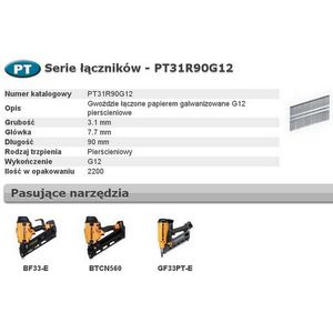 BOSTITCH NAILS PT 33' 90mm RING GAL