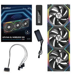 Lian Li UNI FAN SL Wireless ARGB PWM Fan, 3-Pack incl. Controller - 120 mm, black