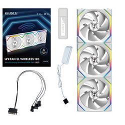 Lian Li UNI FAN SL Wireless ARGB PWM Fan, 3-Pack incl. Controller - 120 mm, white