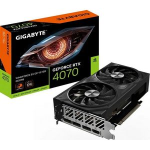 GIGABYTE GeForce RTX 4070 WINDFORCE 2X OC V2 12G Graphics Card - 12GB GDDR6, 192bit, PCI-E 4.0, 2490MHz Core Clock, 3 x DisplayPort 1.4a, 1 x HDMI 2.1a, NVIDIA DLSS 3, GV-N4070WF2OCV2-12GD