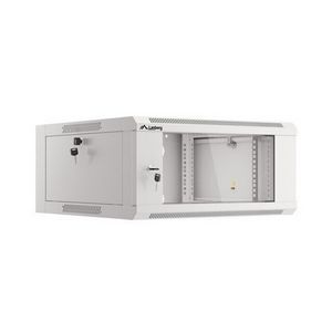 WALL-HUNG RACK CABINET 19" 4U 600 GREY GLASS DOOR LANBERG (FOLDED)