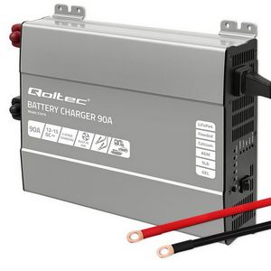 Qoltec Smart Professional Monolith Battery Charger for LiFePO4 AGM GEL SLA batteries | 90A | 12V | Fast charging