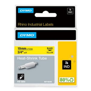 DYMO IND Heat-Shrink Tube Labels - 19mm x 1,5m
