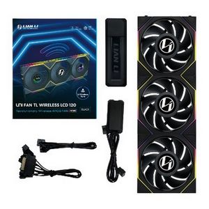 Lian Li UNI FAN TL Wireless LCD Fan, ARGB, PWM, 3-Pack incl. Controller - 120 mm, black