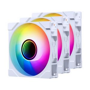 PHANTEKS M25 Gen2 PWM D-RGB Lüfter, 3er-Pack - Reverse Blade, 120mm, weiß