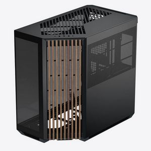APNX V1 PC Case, Midi-Tower, ATX, Tempered Glass, Wood, black