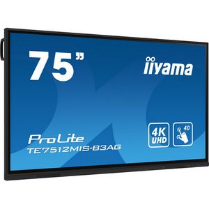 iiyama TE7512MIS-B3AG Signage Display Kiosk design 190.5 cm (75") LCD Wi-Fi 400 cd/m² 4K Ultra HD Black Touchscreen Built-in processor Android 11 24/7