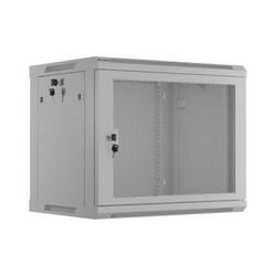 19" 9U 600X450 grey wall mount rack cabinet perforated doors Lanberg (flat pack)