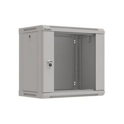 Wall-mounted rack cabinet 19" 9U 540x350 grey with glass doors LANBERG (FLAT PACK)