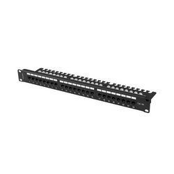 PATCH PANEL 24 PORT 1U 19" KAT.6A UTP Z ORGANIZEREM KABLOWYM CZARNY LANBERG