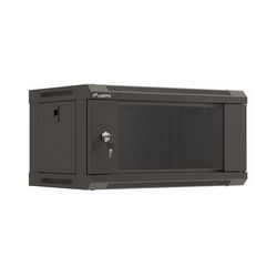 Rack installation cabinet 19" 4U 540x350 black glass door LANBERG (flat pack)
