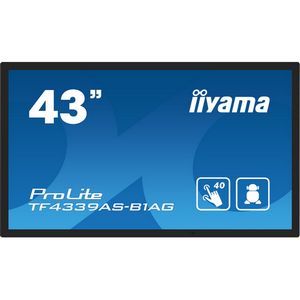 iiyama TF4339AS-B1AG Signage Display Digital signage flat panel 108 cm (42.5") LED 500 cd/m² 4K Ultra HD Black Touchscreen Built-in processor Android 24/7
