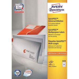 Avery 3658Z self-adhesive label Rectangle White 2400 pc(s)