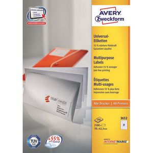 Avery 3652Z self-adhesive label Rectangle White 2100 pc(s)