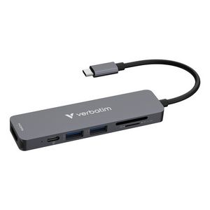 Verbatim USB-C Essentials Multiport Hub 6 ports: HDMI, USB-C PD, USB-A 3.2 Gen 1, USB-A, SD & microSD