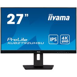 IIYAMA 27" ETE IPS-panel, 3840x2160 UHD, 4ms, 15cm height adj. stand, 300cd/m², DVI, HDMI, DisplayPort, Speakers, USB-HUB 2x 3.0