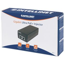 Injektor PoE+ INTELLINET (Gigabit Ultra, 1 x 60 W Port, IEEE 802.3bt and IEEE 802.3at/af)