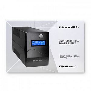 Qoltec Monolith uninterruptible power supply (UPS) Double-conversion (Online) 0.65 kVA 360 W 2 AC outlet(s)