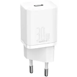 Adapter BASEUS Mini GaN5 Fast Charger 30W, USB-C, White, CCGN070502