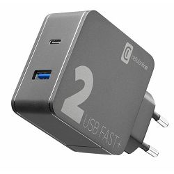 Adapter CELLULARLINE 2 PORT 18WQC + 18WPD crna