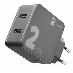 Adapter CELLULARLINE 2 PORT 2 USB 12W +12W crna