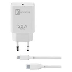 Adapter CELLULARLINE USB-C + kabel za iPhone - lightning USB-C 20W