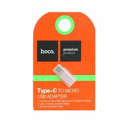 Adapter HOCO micro na Type-C, rose gold