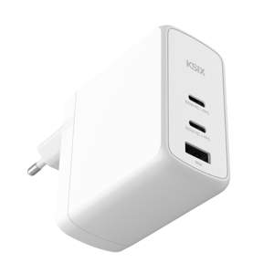 Adapter KSIX Gan ultrabrzi 100W PD & PPS, 2 x USB-C + 1 x USB-A, bijeli
