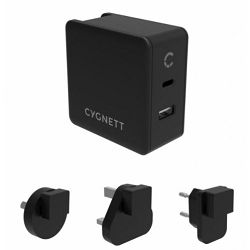 Adapter putni CYGNETT PowerFlo + 57W, USB-C, USB-A, travel crni