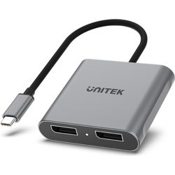 Adapter s USB-C na 2x DP, UNITEK, V1404A (1.4 8K 60Hz)