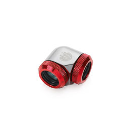 Adapter za tvrdu cijev BITSPOWER, 90 stupnjeva, 14mm vanjskog promjera (Crna sjajna/Crvena)