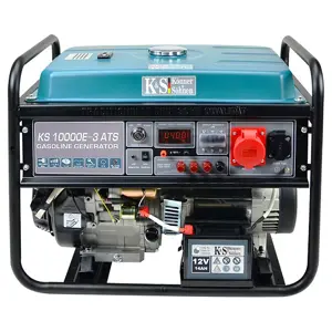 Agregat prądotwórczy 230/400V, moc silnika 18 KM, moc szczytowa: 8kW, prąd znamionowy: 34,8A, gniazda: 1x12V DC, 1x16A (400V), 1x32A (230V)  rozruch: automatyczny/elektryczny/ręczny