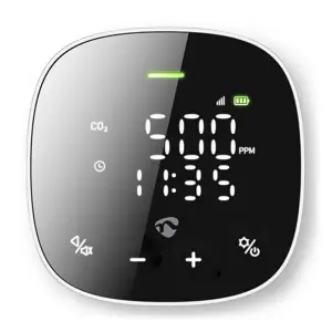 Air Quality Sensor Nedis SmartLife Wi-Fi Black-Whi