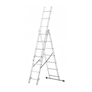 Aluminum ladder 3x10 steps 150kg adaptable