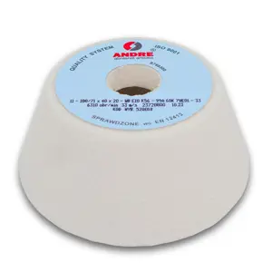 ANDRE CUP WHEEL 100mm x 40mm x 20mm 99A60K7VE0-33 WHITE "TYPE 11"