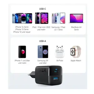 Anker charger 323 1xA 1xC 33W, black