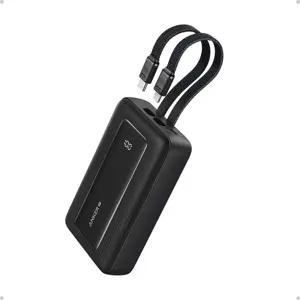 Anker Zolo Powerbank 10000 mAh, 30W with built-in USB-C + Lightning cables, black