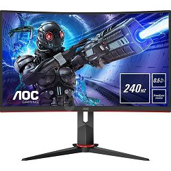 Monitor gaming AOC C27G2ZU 27" VA LED 1920x1080 FHD 240Hz zakrivljeni crno-crveni