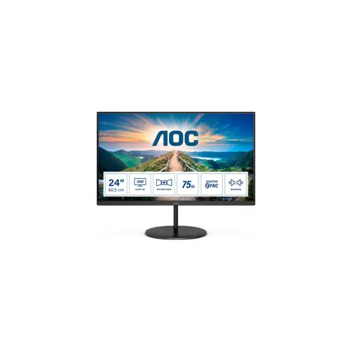 AOC V4 Q24V4EA LED display 60.5 cm (23.8") 2560 x 1440 pixels 2K Ultra HD Black