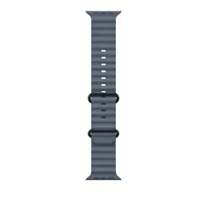 Apple Watch 49mm Band:  Anchor Blue Ocean Band - Black Titanium Finish