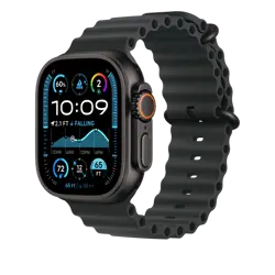 Apple Watch 49mm Band: Black Ocean Band Extension - Black Titanium Finish