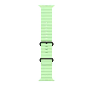 Apple Watch 49mm Band:  Neon Green Ocean Band - Black Titanium Finish